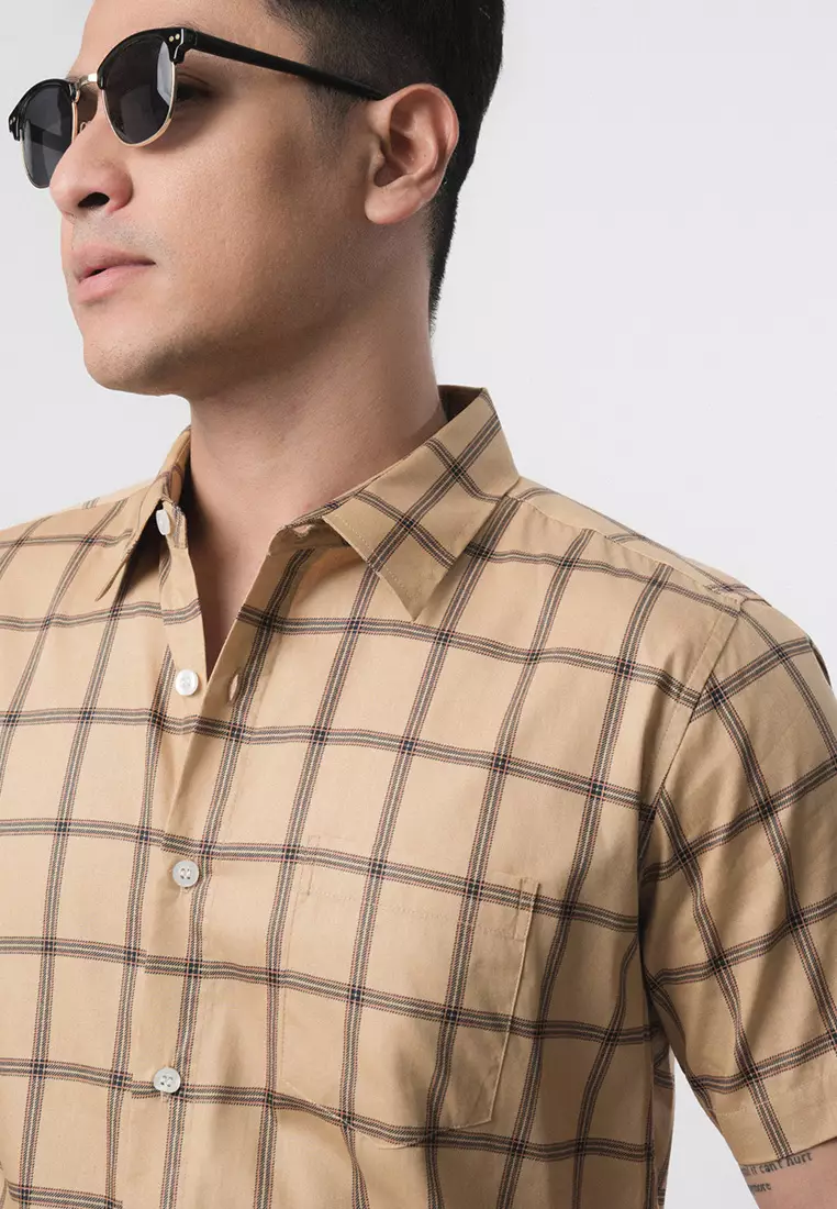Roma Plaid Shirt Brown SS