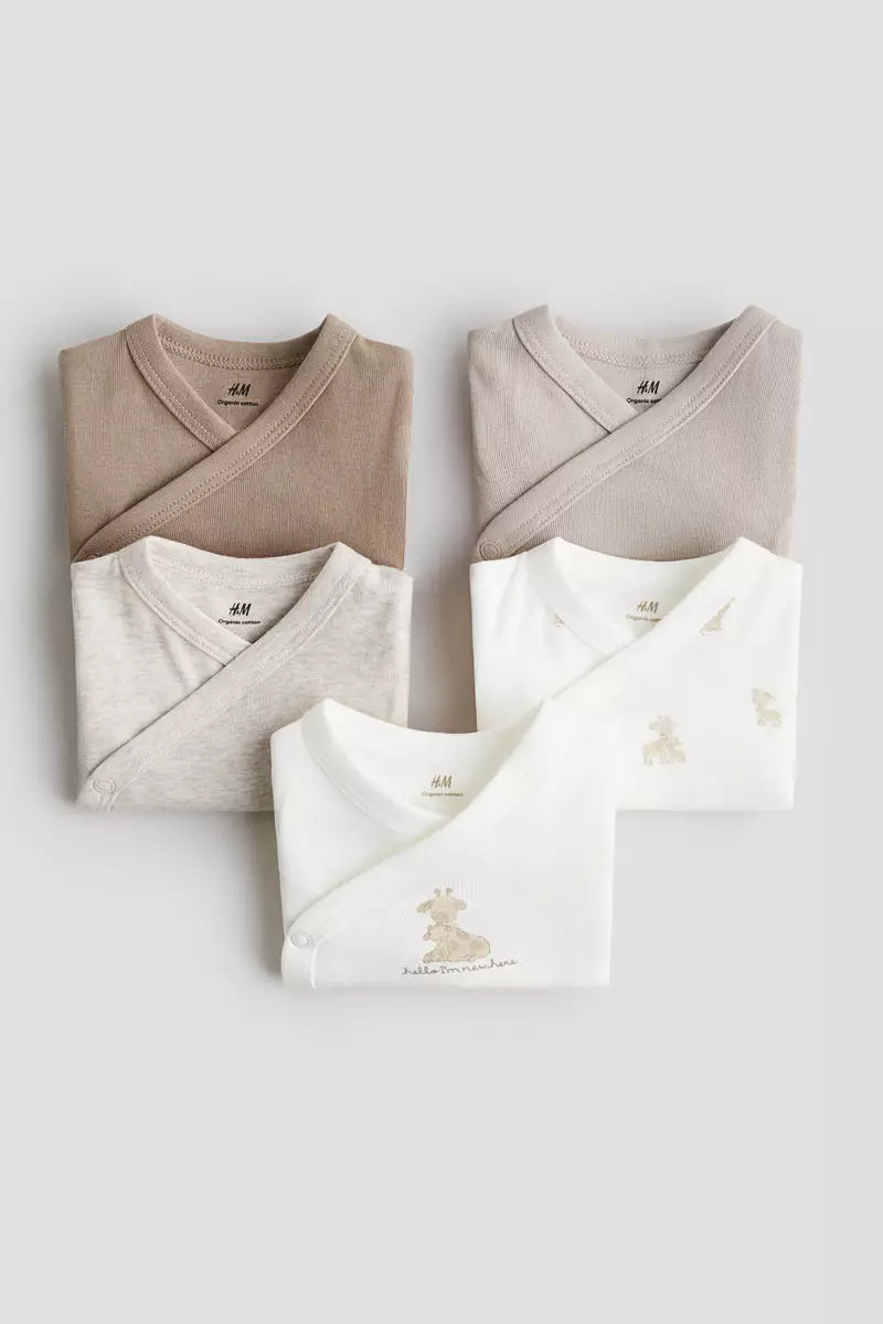 5-pack wrapover bodysuits