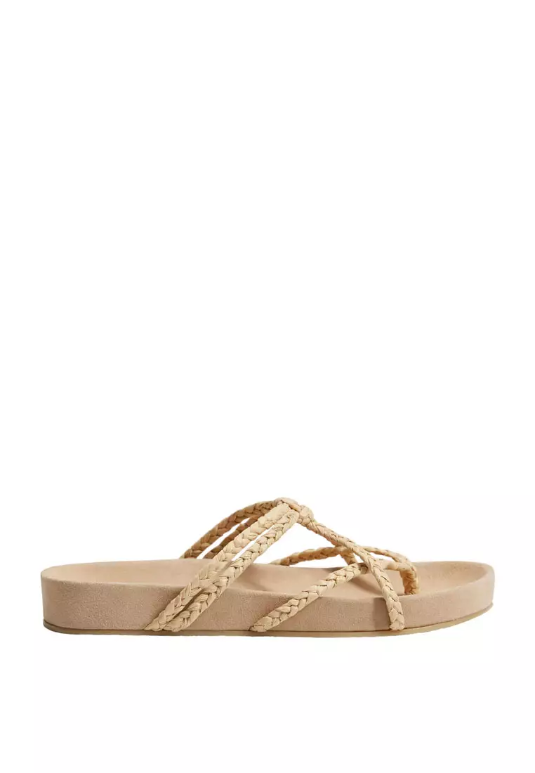 Discount on Mango  shoes - SKU: Raffia Straps Sandals