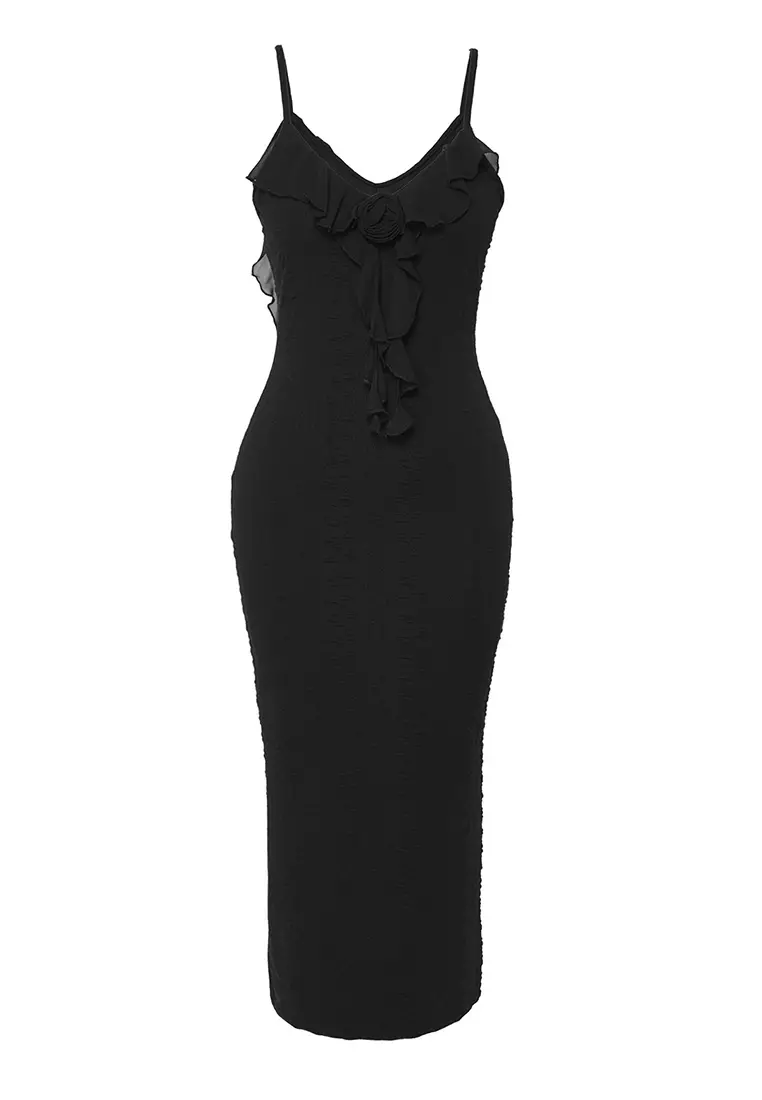 Long Frill Midi Dress