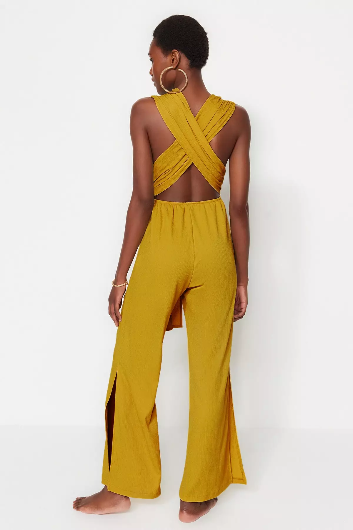 Long Jumpsuit with Tie Detail