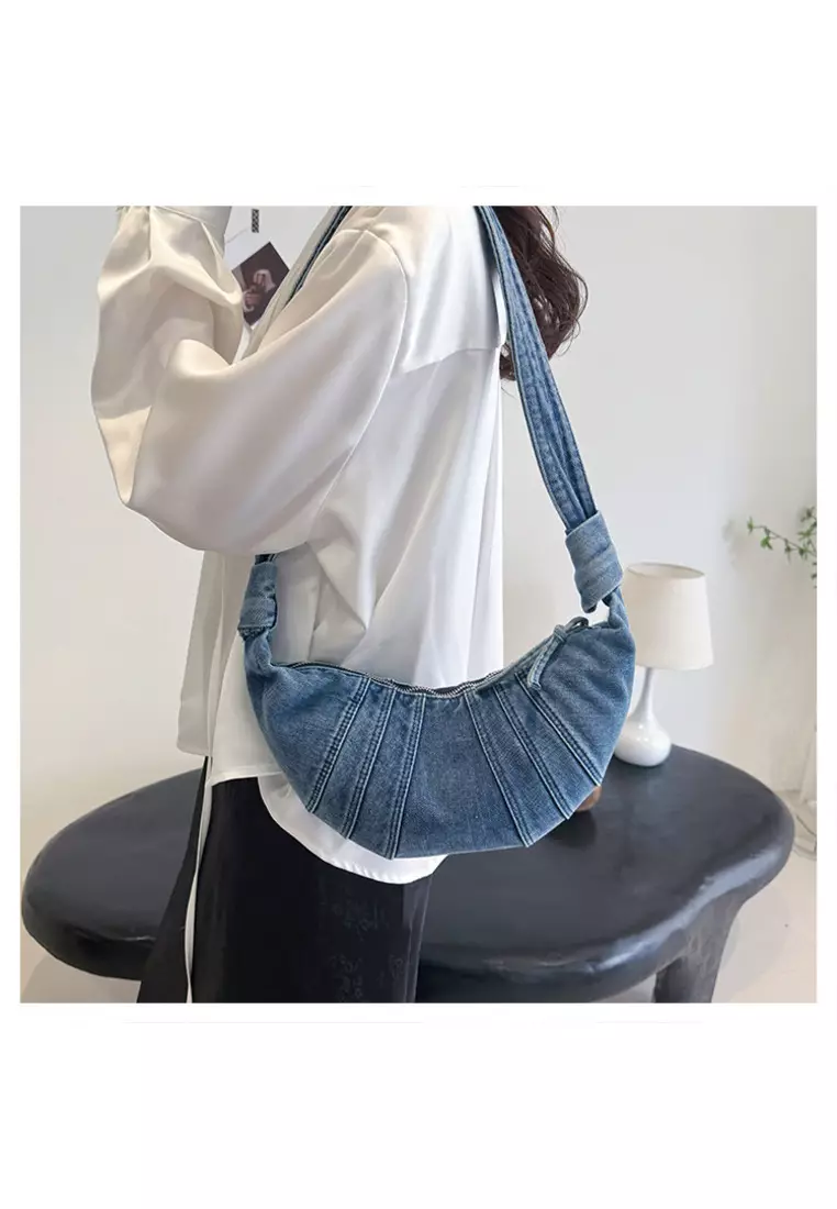 Denim casual Japanese shoulder bag crossbody dumpling bag
