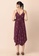 Indya red Maroon Floral Belted High Low Dress 9A315AAF847C41GS_3
