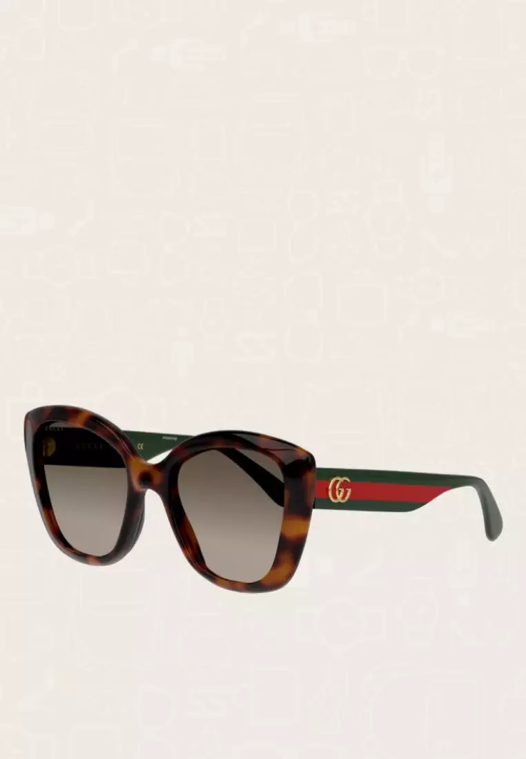 Gucci Red Green Ladies Sunglasses