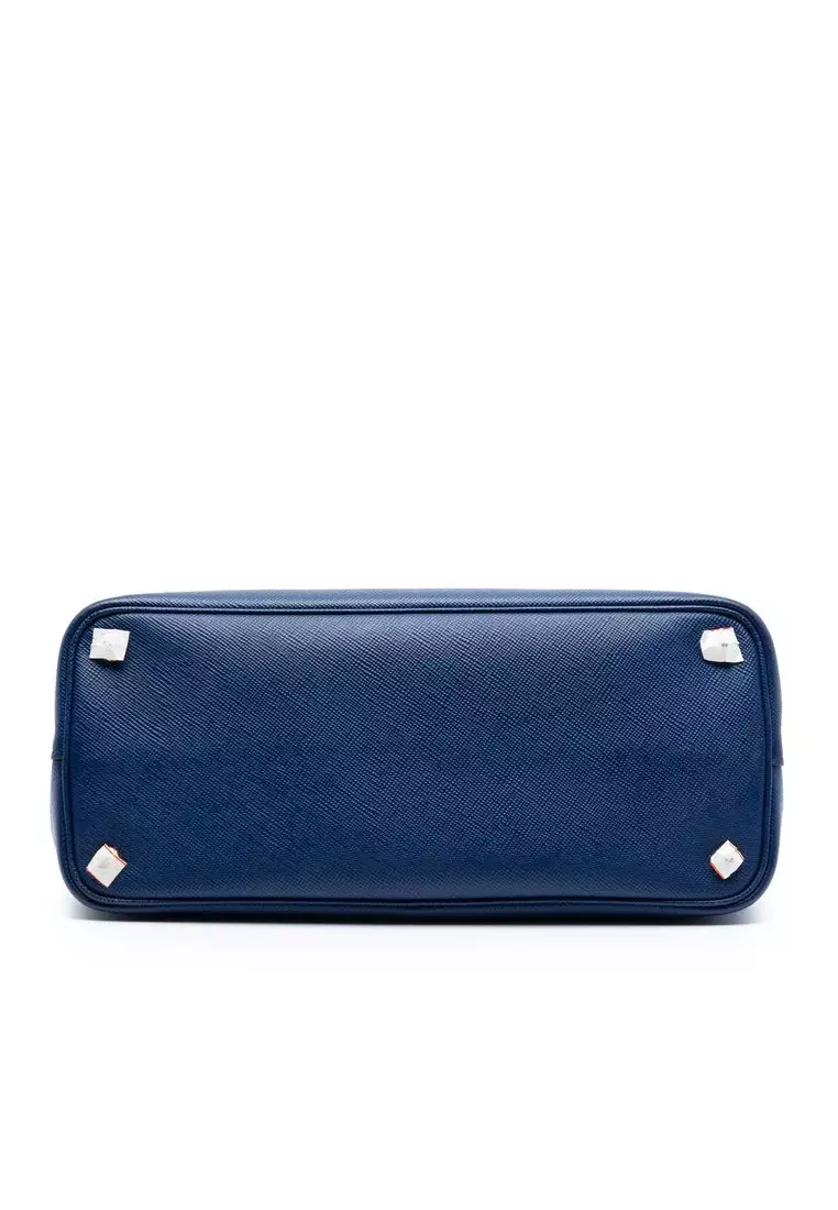 【PRADA・超美品】SAFFIANO CUIR ブルー Buy Prada Pre-Loved Prada Medium Saffiano Cuir Double Satchel 2026