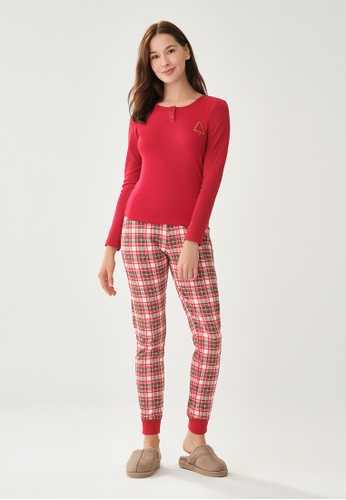 Buy DAGİ Red New Year Pyjama Bottom, Checked, Normal Fit, Jogger, Homewear  And Sleepwear for Women 2023 Online | ZALORA Singapore
