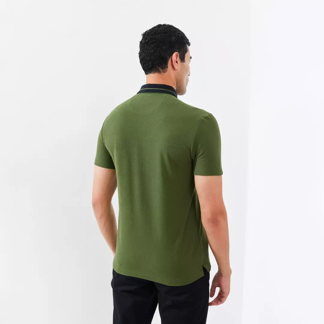 Jack Nicklaus Harvard Polo Shirt Pria Slim Fit Dark Green Colour Dark Green