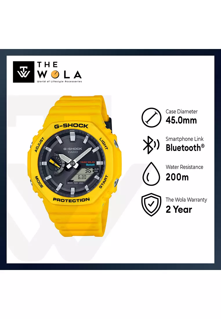 Men's Analog-Digital Watch GA-B2100C-9A Bluetooth and solar power Yellow Resin Band Men Sports Watch