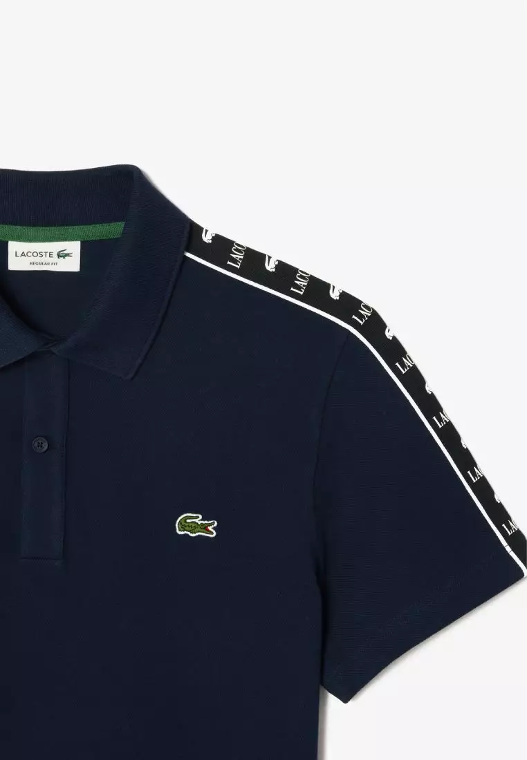 Logo Stripe Stretch Piqué Polo Shirt
