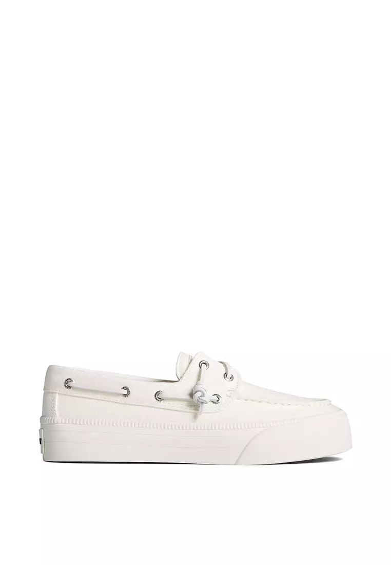 Sperry Women s SeaCycled Bahama 3.0 Platform Textile Sneaker White STS89366