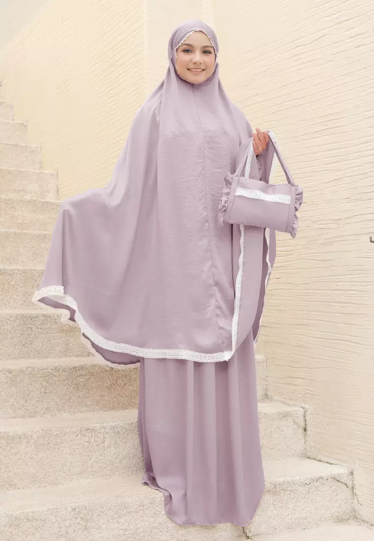 Ataya Prayer Set | Mukena Renda 2in1 - Orchid Grape