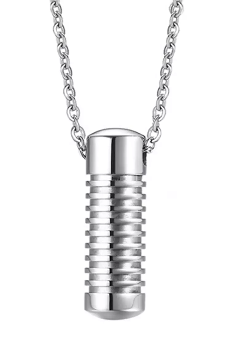 Stainless Steel Screw Openable Storage Necklace