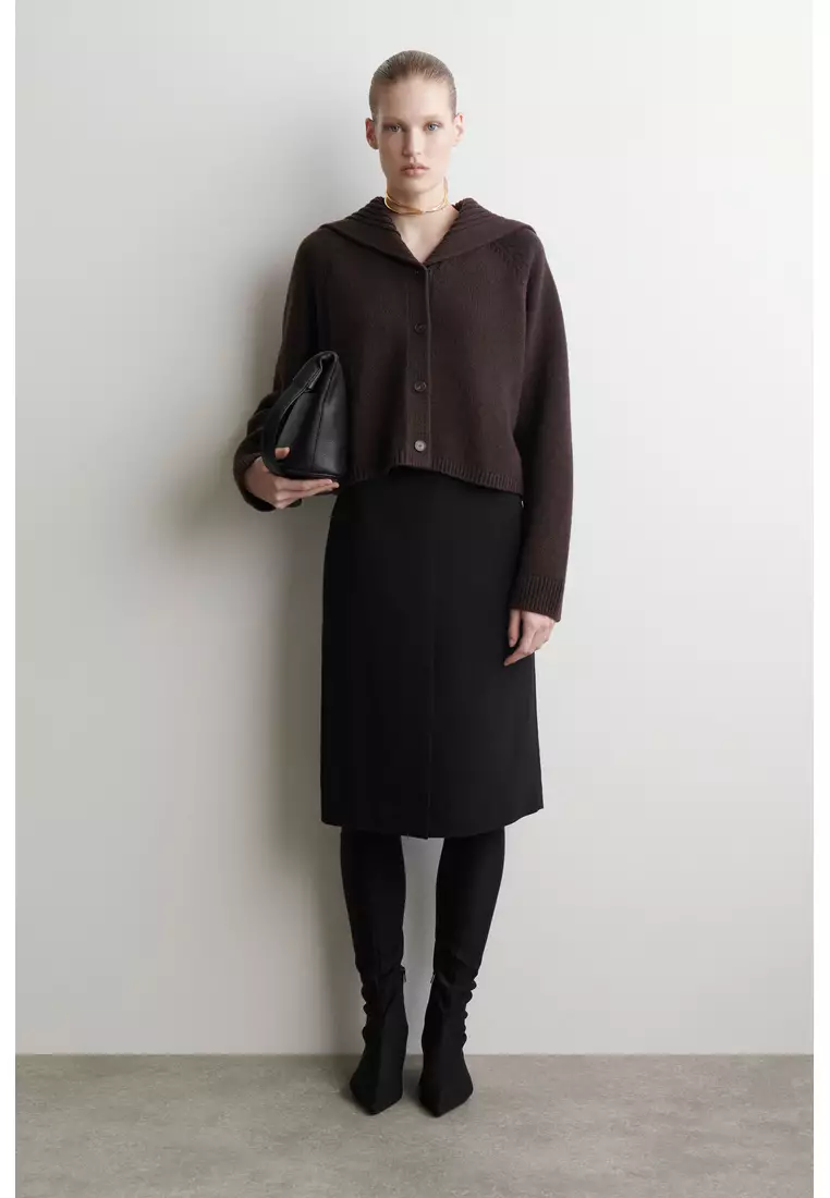 SAILOR-COLLAR WOOL CARDIGAN