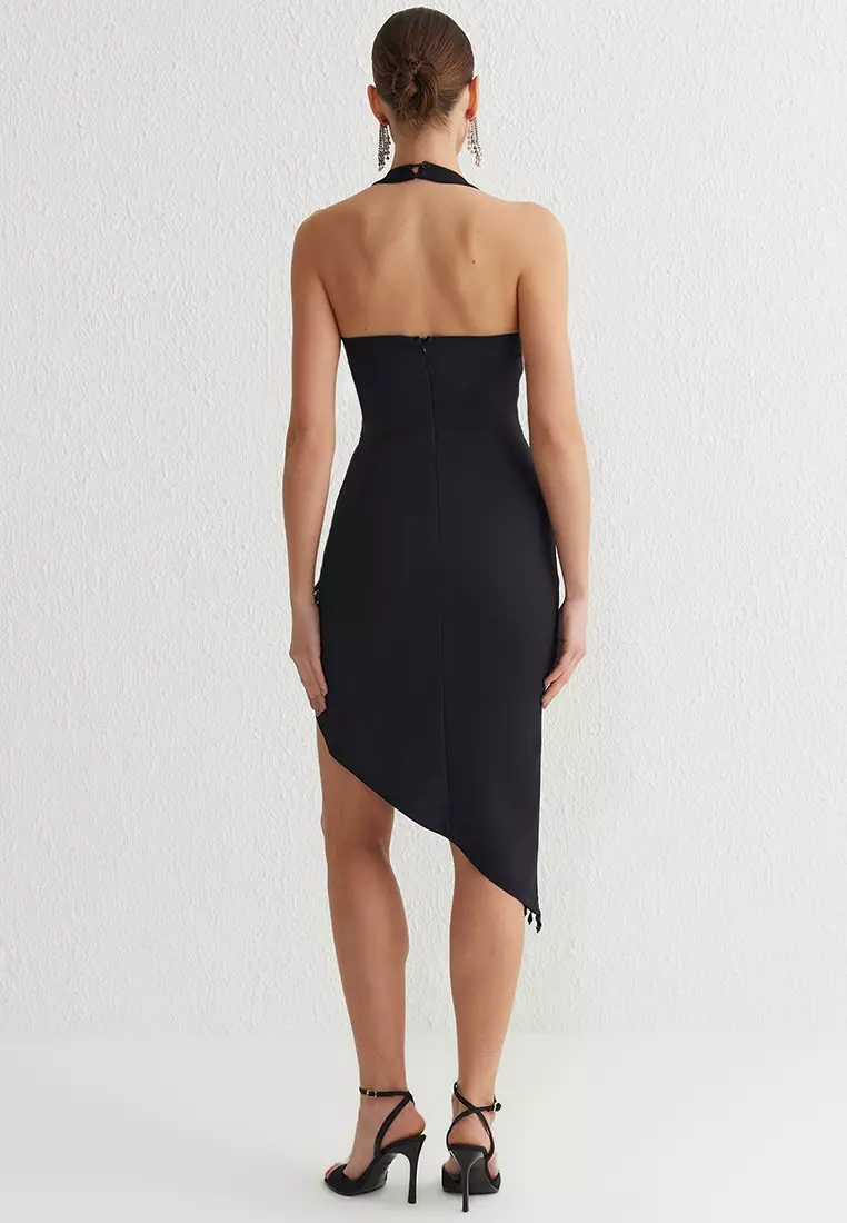 綴飾細節梭織連身裙