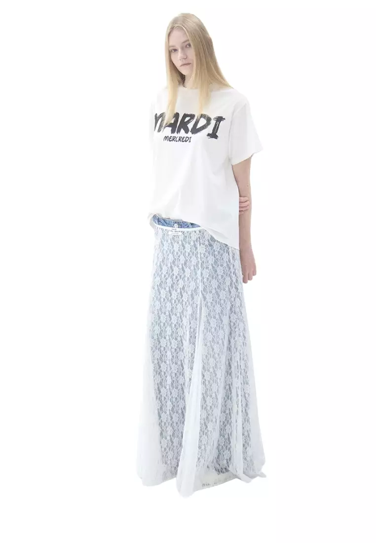 Tshirt Brush Logo Contrast - Ivory Black