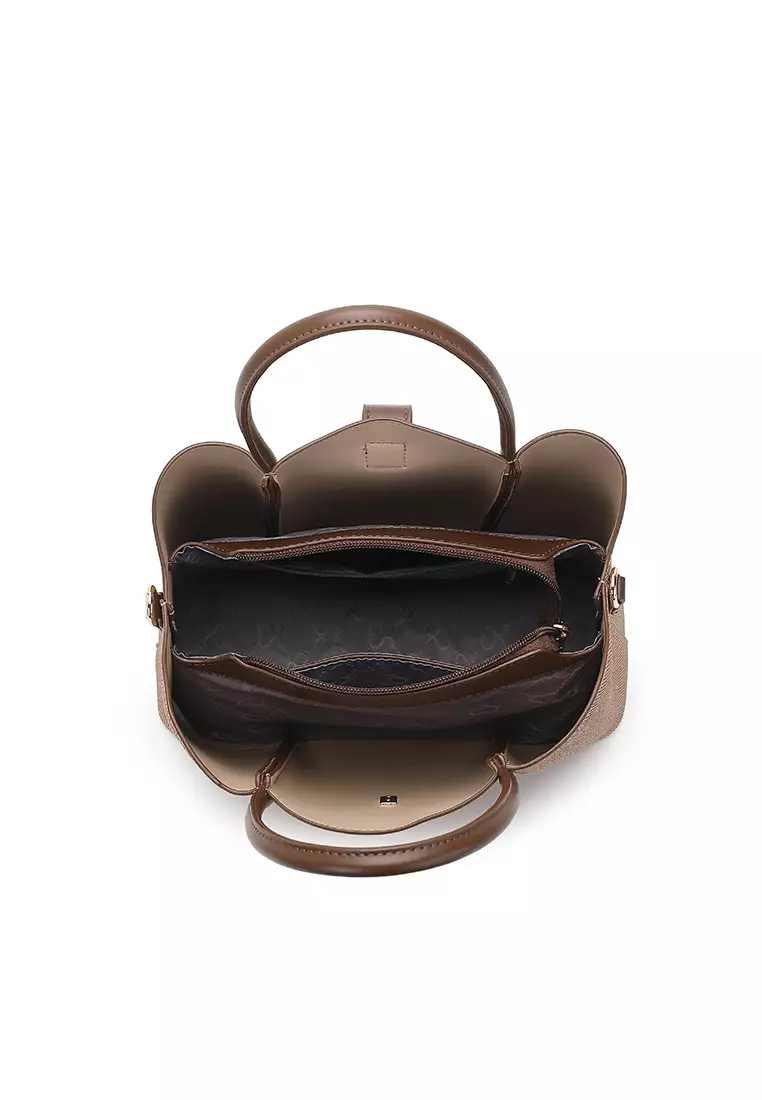 Women's Top Handle Bag / Sling Bag / Crossbody Bag / Shoulder Bag (Tas Tangan Wanita / Tas Selempang Wanita / Tas Bahu Wanita) - Cokelat