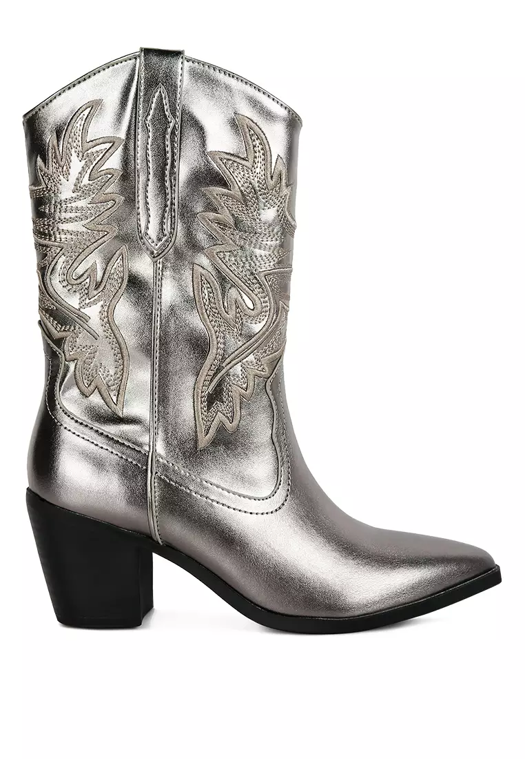 Discount on London Rag  shoes - SKU: Pewter Western Cowboy Boot