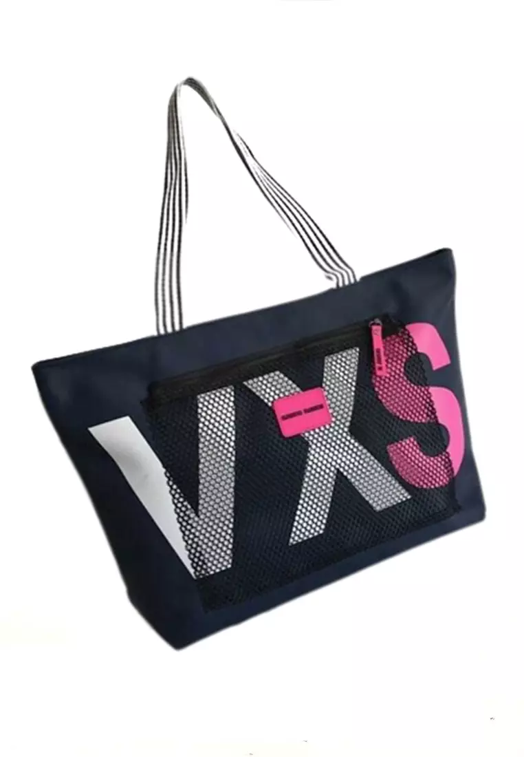 Eilaria Tas Selempang Wanita Tote Bag Gym Bag Design Sporty Large Storage Material Nylon ORIGINAL - Dark Blue