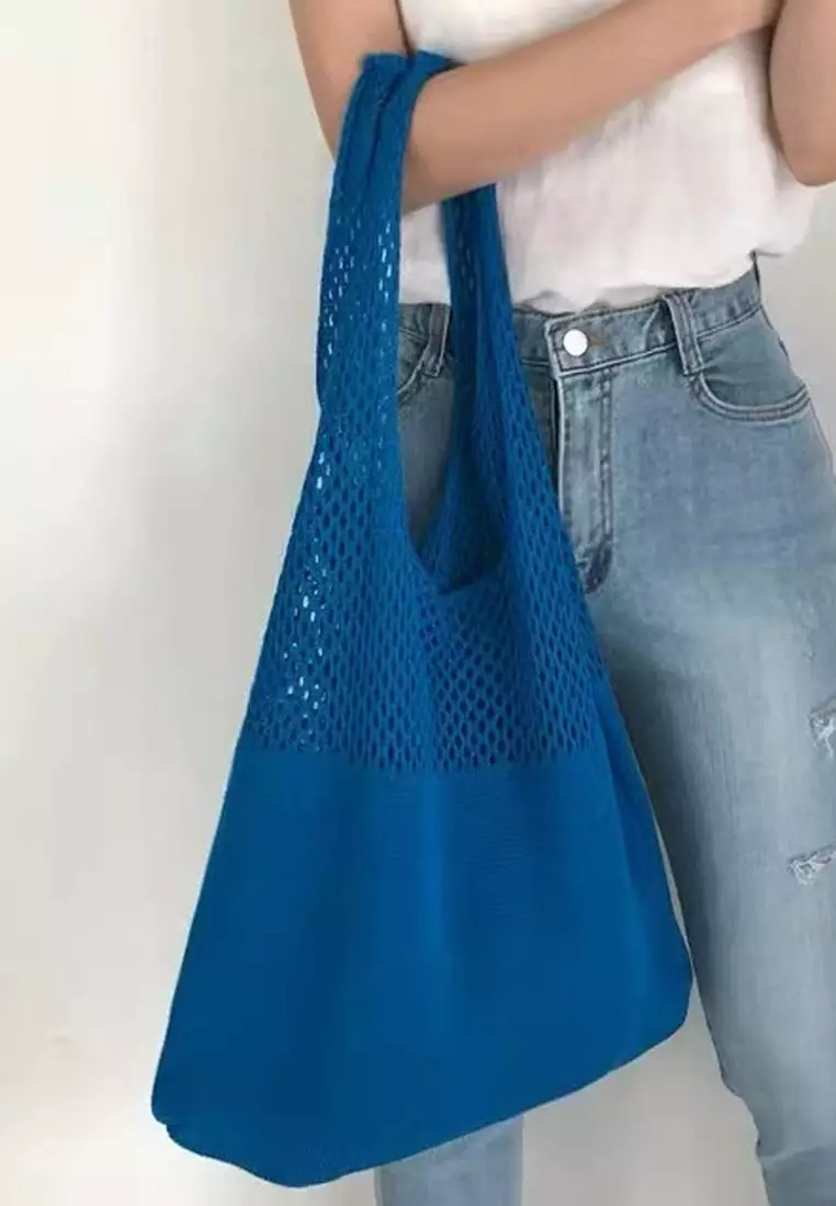 2025 New Vintage Hollow Woven Tote Bag Large Capacity Shopping Bag CA080701
