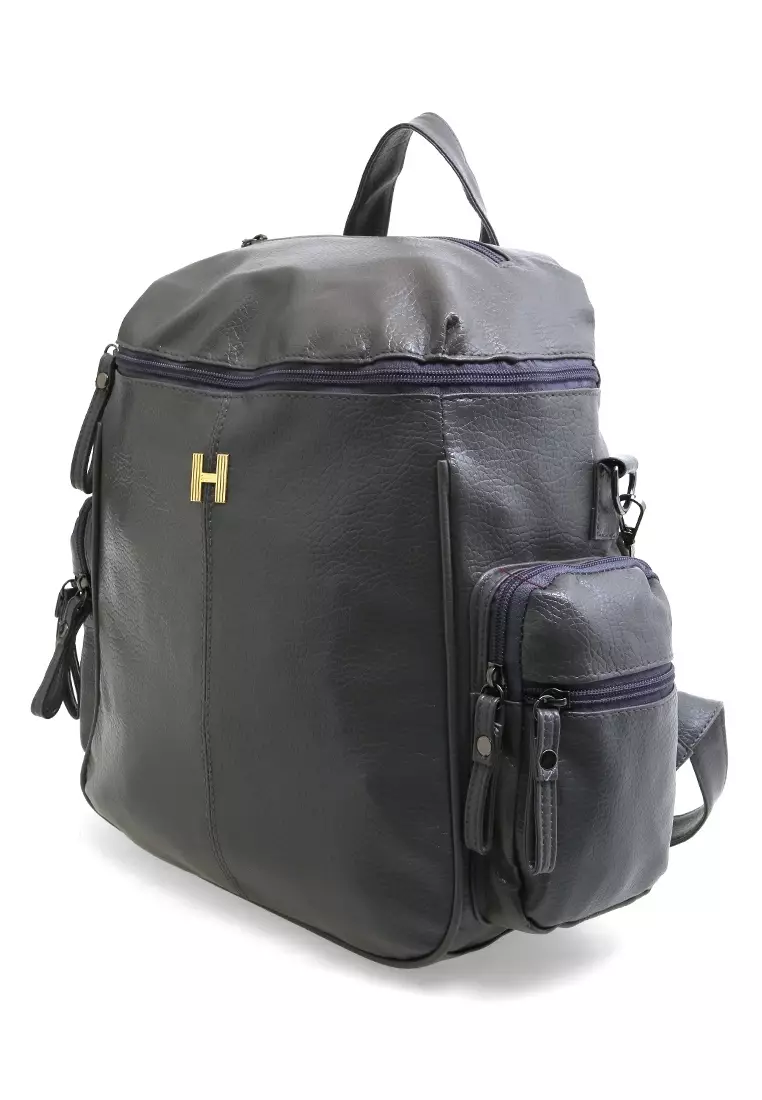 Afra Tas Ransel Wanita Large Compartment Backpack Uniqe Design Material Leather ORIGINAL - Gray