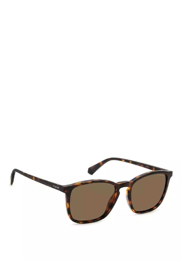POLAROID Sunglasses PLD 4139/S-086-SP, Rectangular Sharp with Havana color