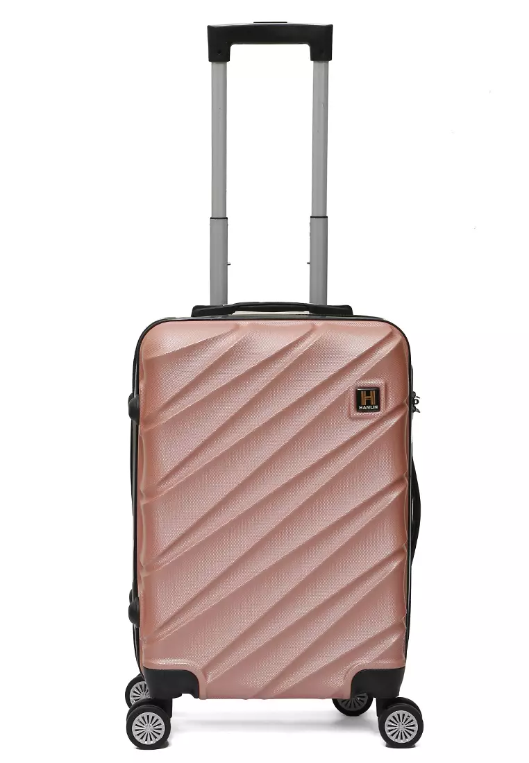 Carlton Koper Cabin Hardcase Unisex Size 20Inch Suitcase Combination Lock Large Compartment Material ABS+PVC Coated ORIGINAL - Rose Gold