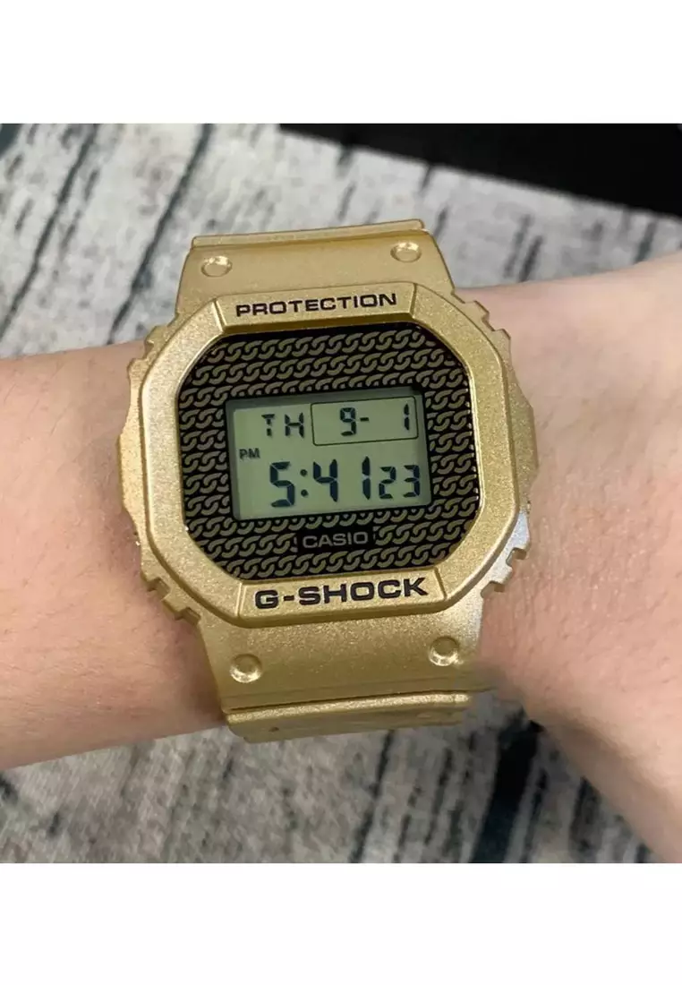 Men's Digital Watch DWE-5600HG-1 Gold Chain Series Sports Watch for mens + Additional Bands DWE5600HG DWE5600HG-1 DWE-5600HG-1ADR