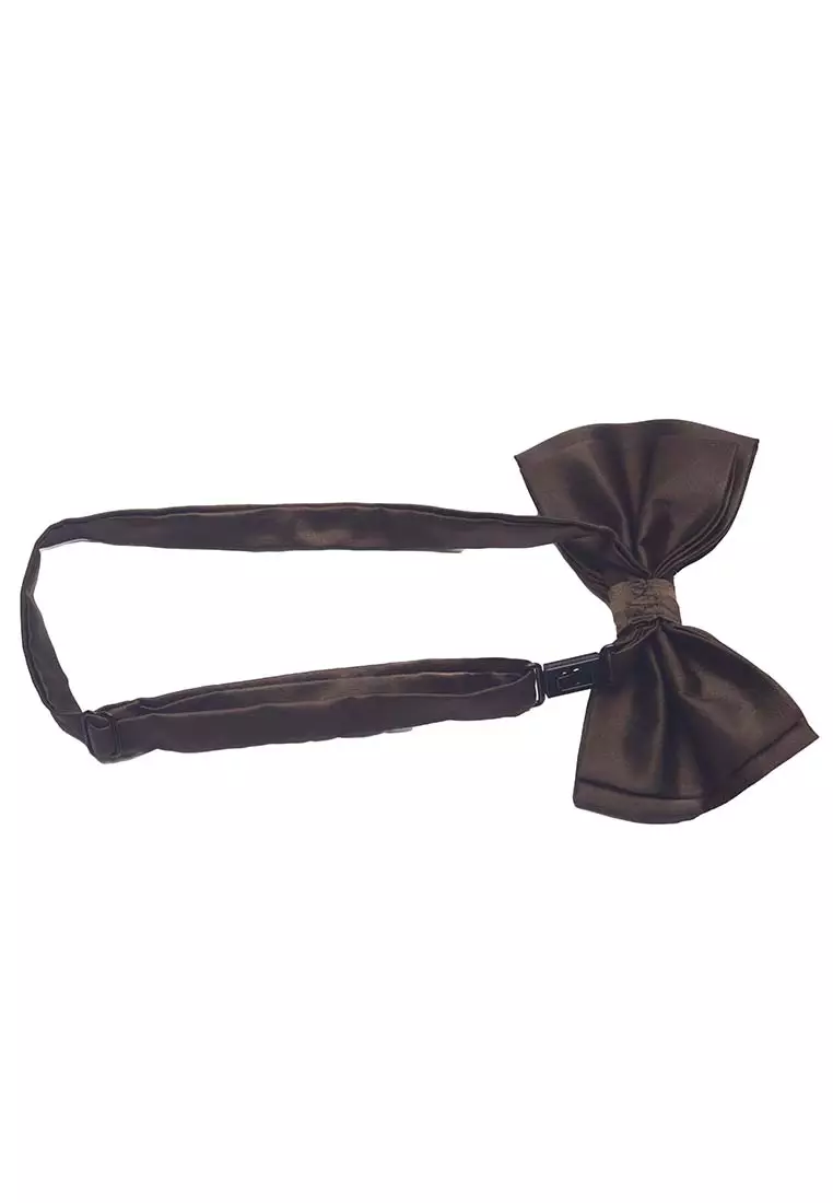 Houseofcuff Dasi Kupu Bowtie Pocket Square Saputangan Coklat Tua A11