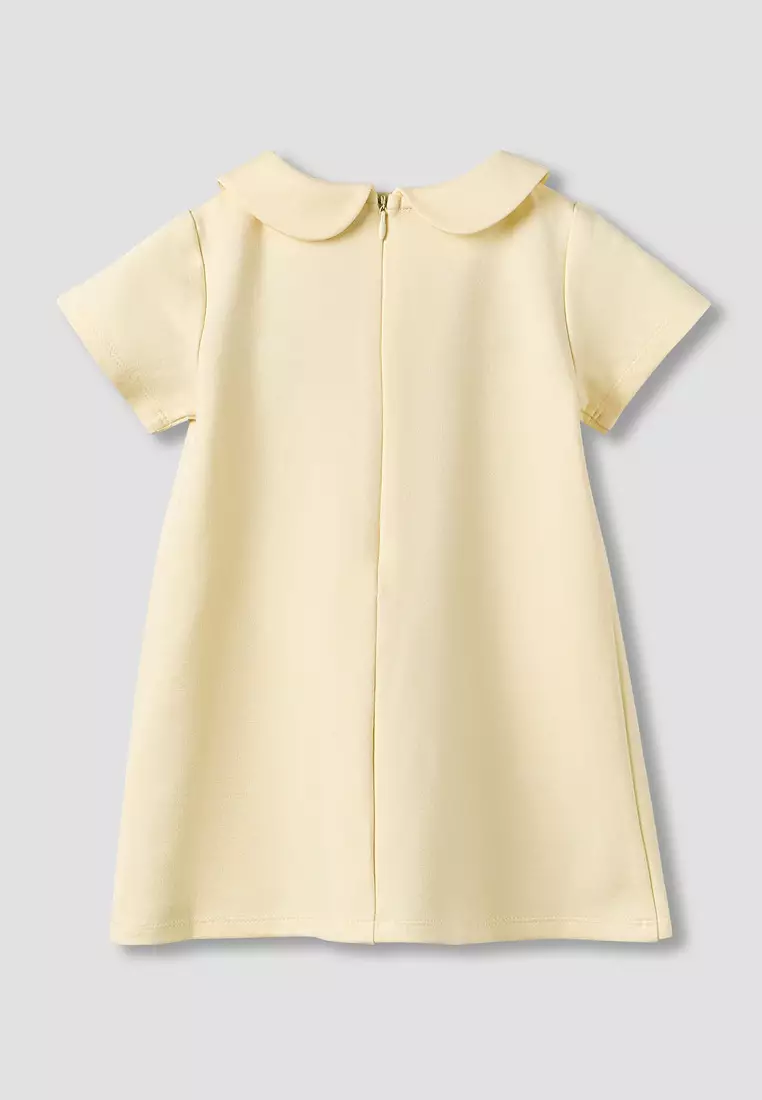 Babyshop Juniors Peter Pan Collar Short Sleeve Dress With Bow Accent