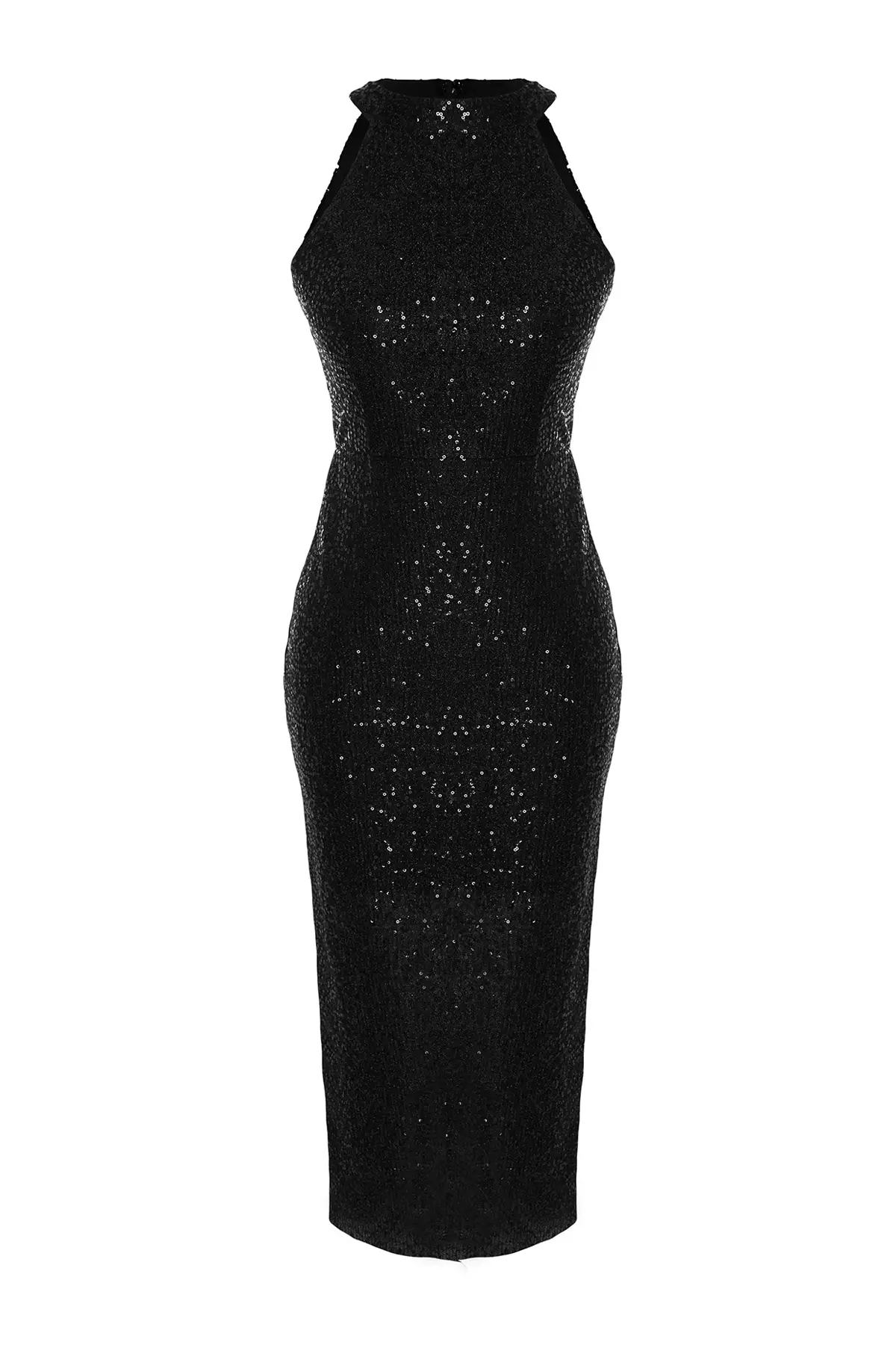 Fitted Sequin Midi Dress