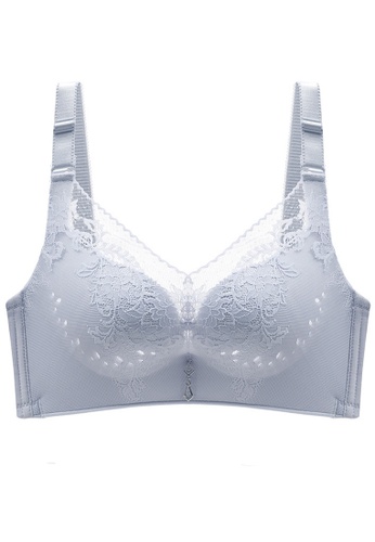 ZITIQUE blue Sexy Lace Breathable Ultra-thin Bra Without Steel Ring-Blue 373D2US67FFF1DGS_1