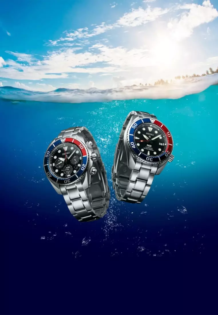 Seiko Prospex Sumo PADI 版潛水員 200 公尺黑色錶盤不鏽鋼錶帶自動錶 SPB181J1