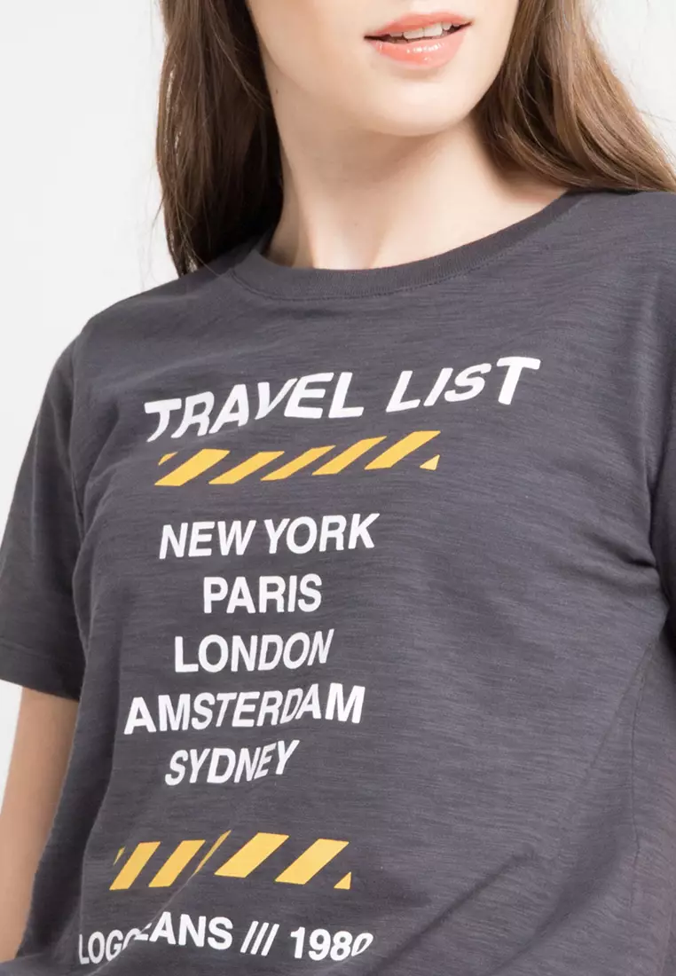 Kaos Wanita Travel Grey