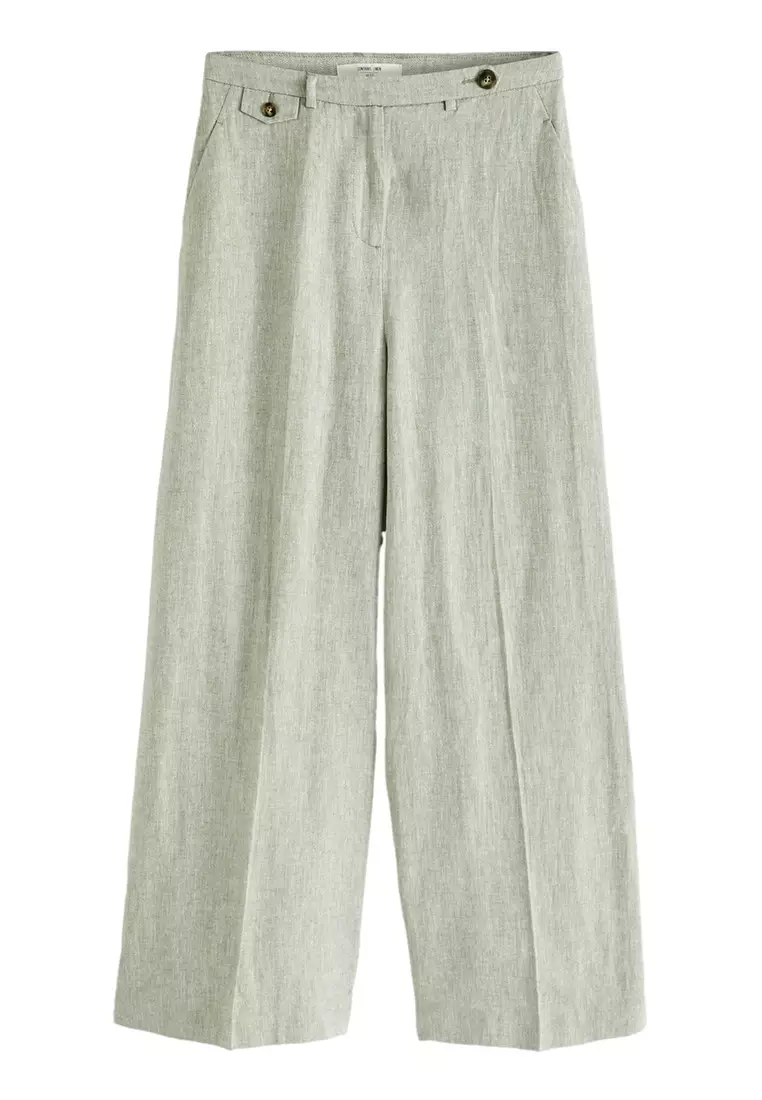 Next grey linen trousers new arrivals