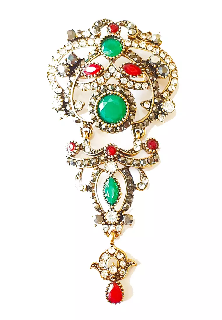 Myra Diamente Brooch Green