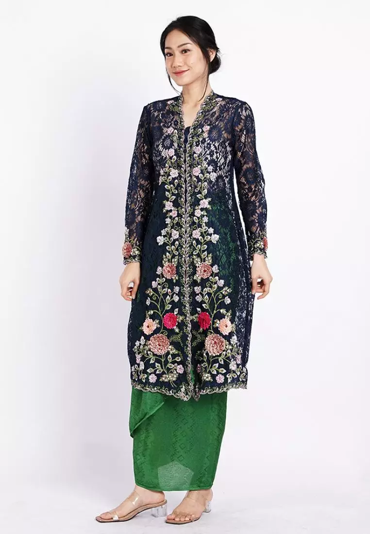 Kebaya Brokat 3D Series In Navy Color