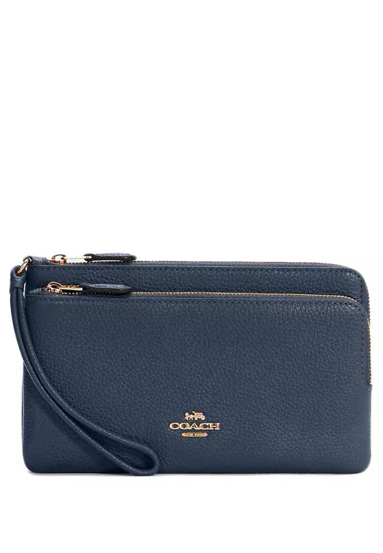 Coach navy 2025 wristlet
