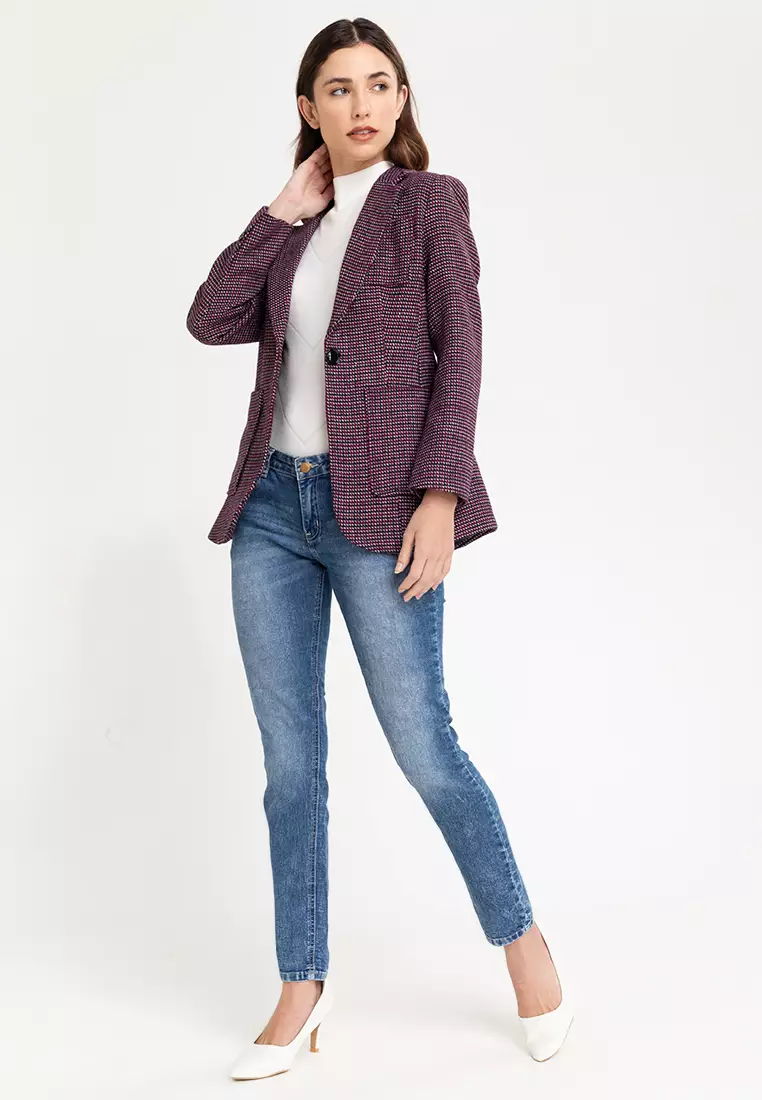 Micro Houndstooth Blazer