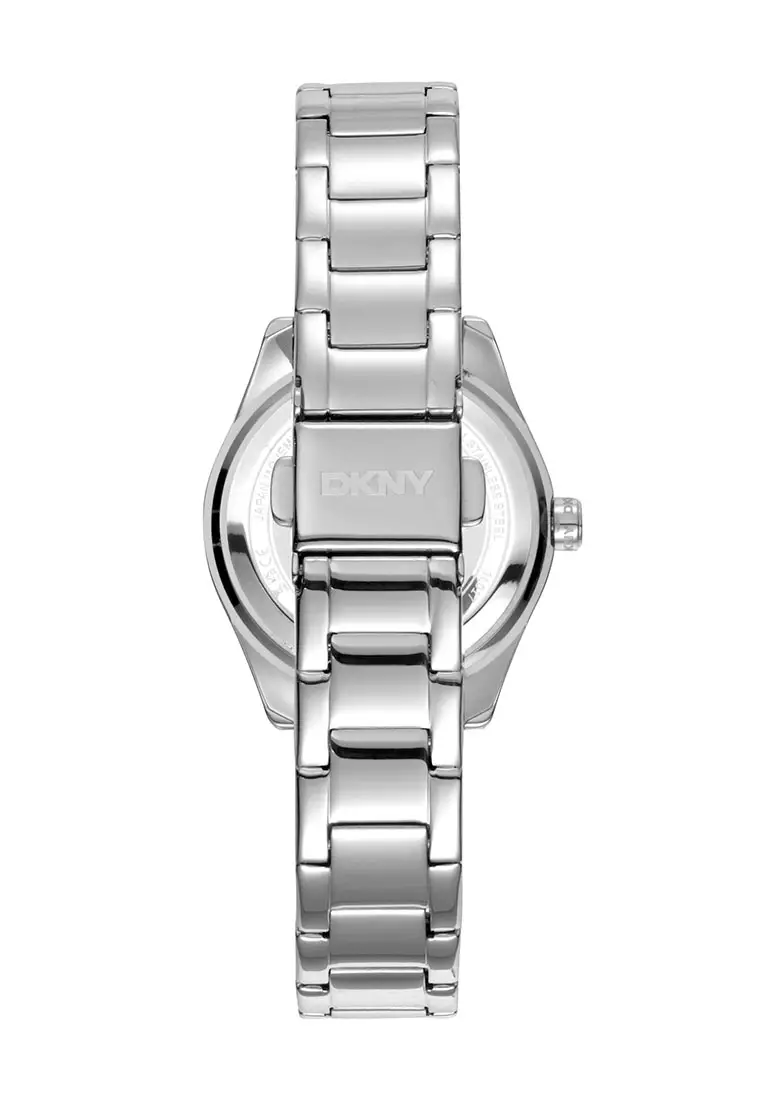 DKNY Chambers Glitz  Silver Stainless Steel Analog Quartz Watch For Women DK1L017M0035