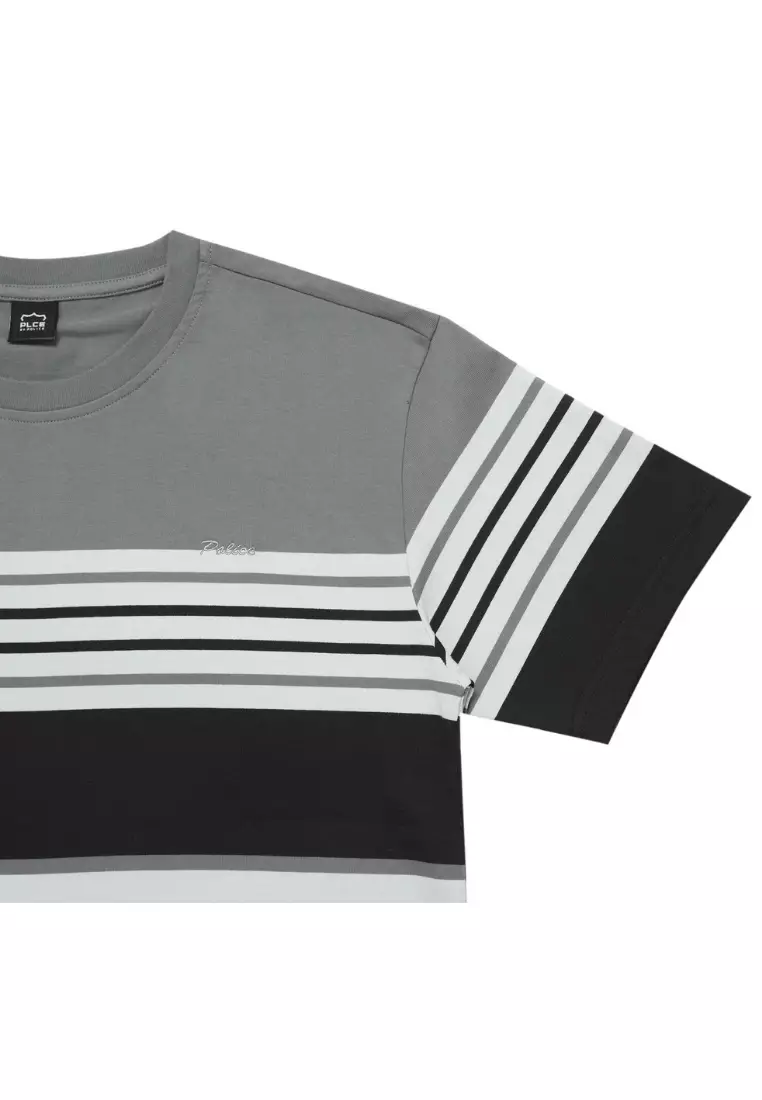 POLICE T-Shirt Salur Bordir Cotton Premium Tebal Pria 53002