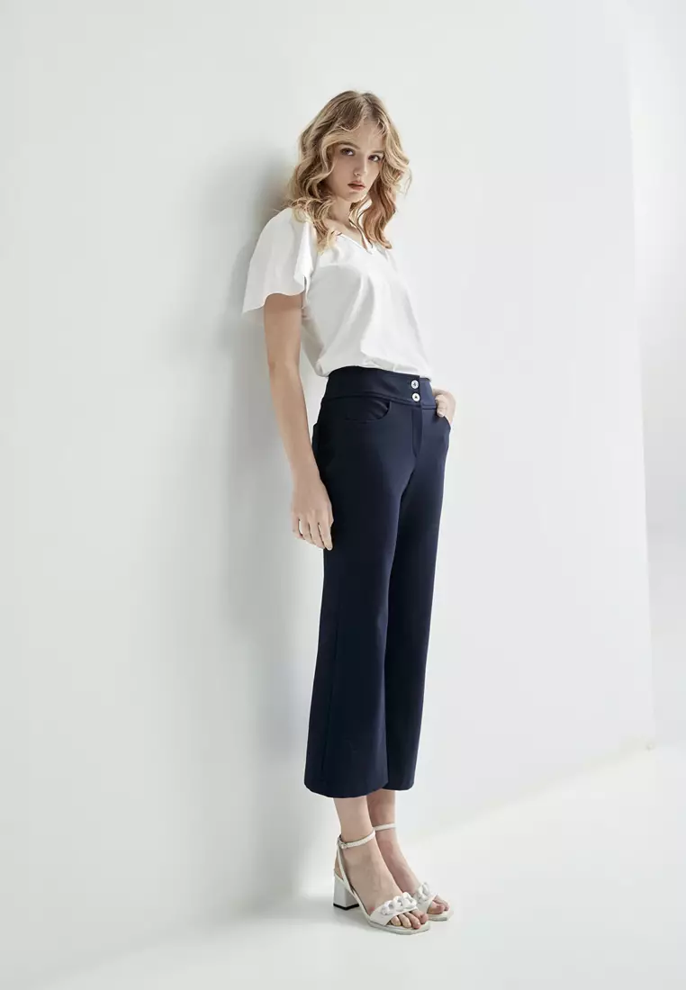 Basic Navy Straight Cut Pants