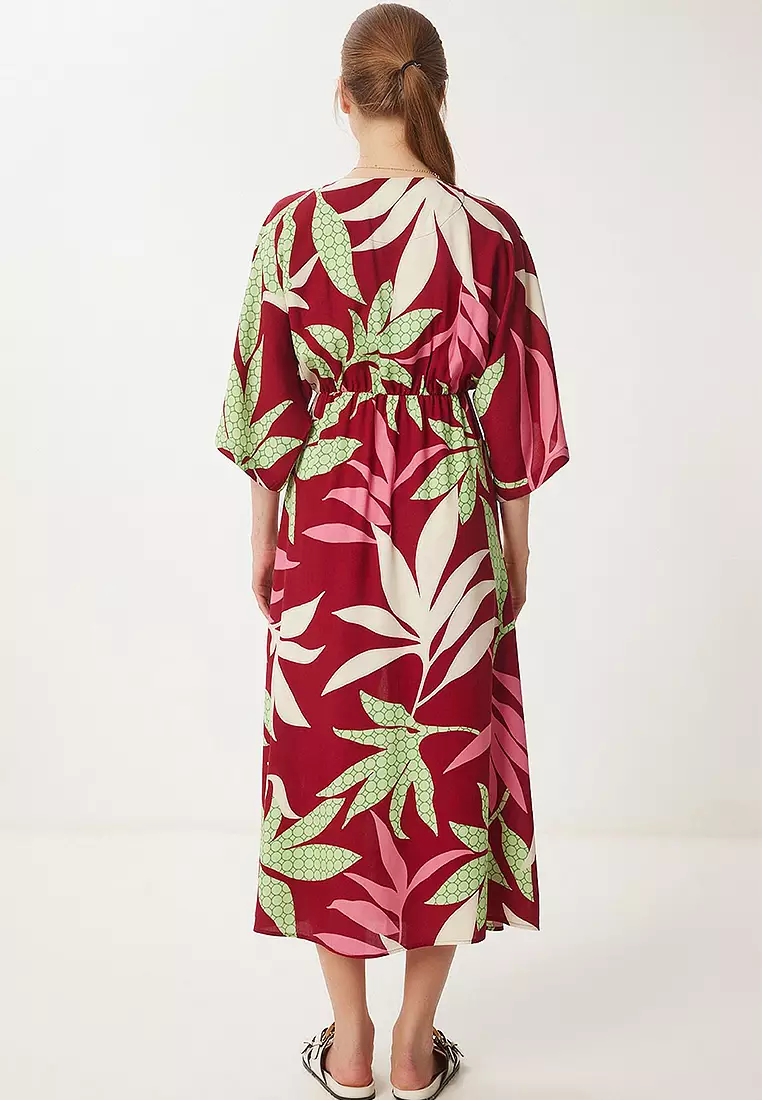 Wrap Patterned Summer Viscose Dress