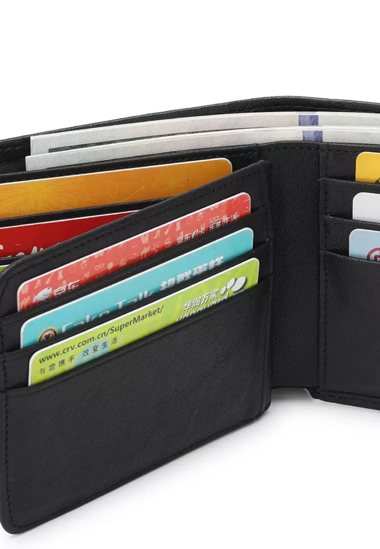 Men's Genuine Leather RFID Blocking Wallet - Black