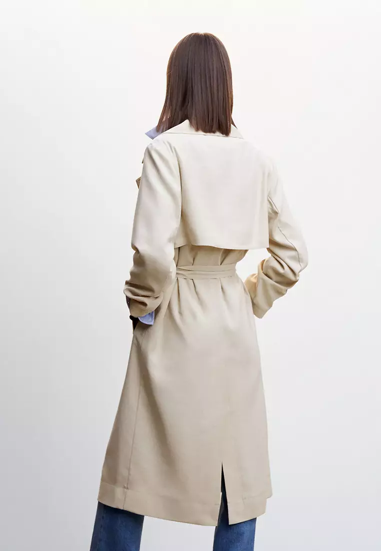 Mango Flowy Lapel Trench 2023 | Buy Mango Online | ZALORA Hong Kong