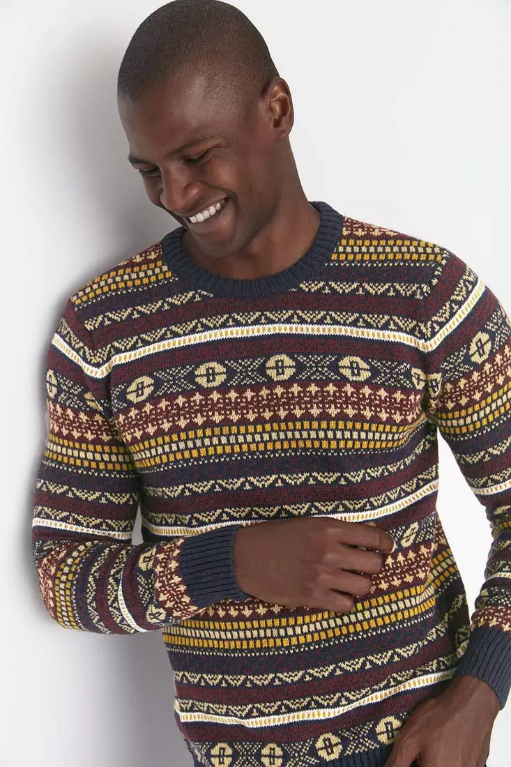 Jacquard sweater clearance mens