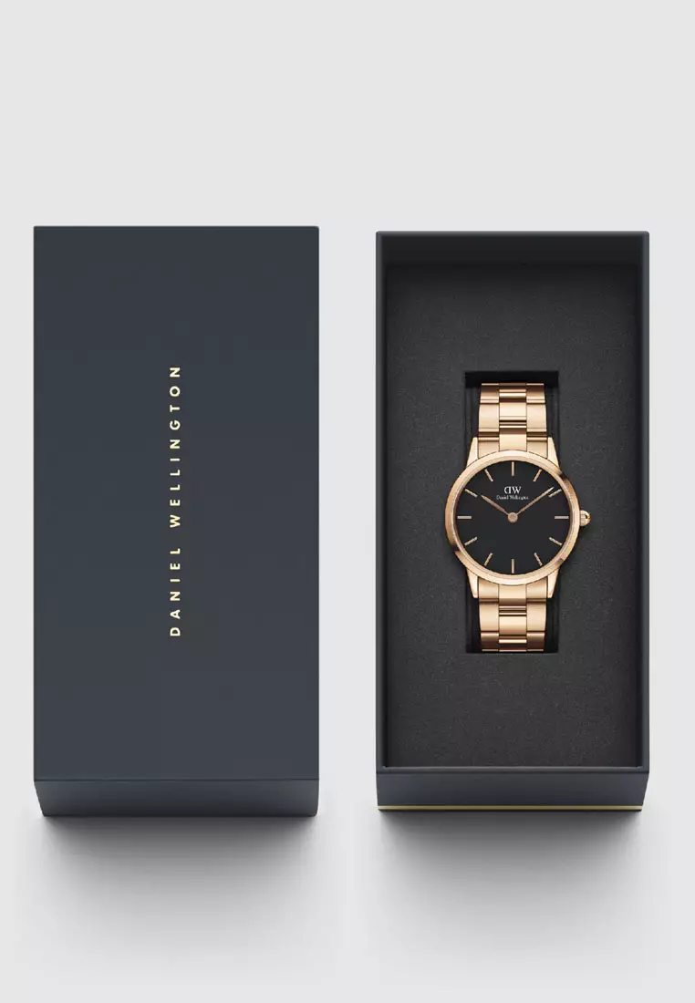 Iconic Link Black 36mm Watch Black dial Rose Gold Unisex watch Watch for women and men DW