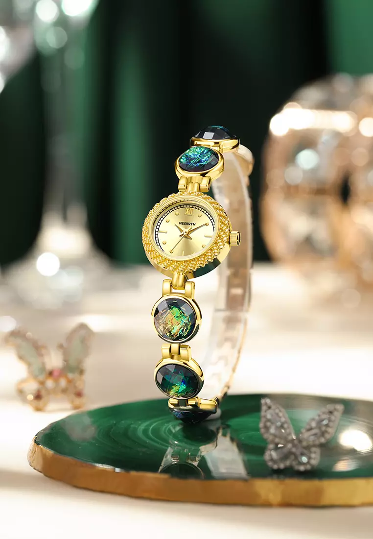 Jam Tangan Wanita Anti Air Original Korea Elagent Jam Gelang Style Vintage Jam Tangan Cewek gold