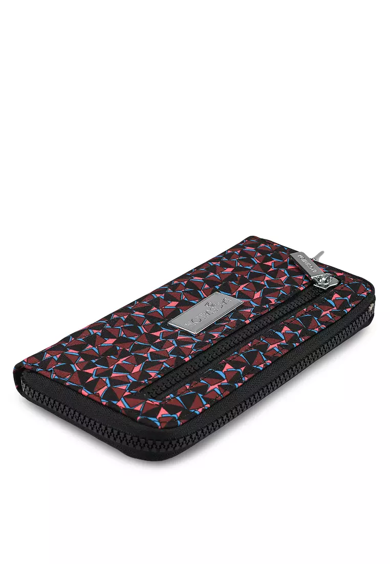 Printed Nylon Zip-Up Wallet