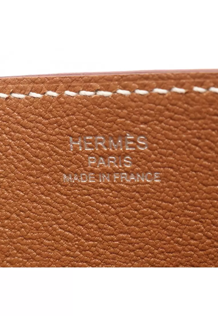 Pre-Loved Hermès perspective Cavaliere 21 gold Shoulder bag Togo Brown silver hardware U stamp
