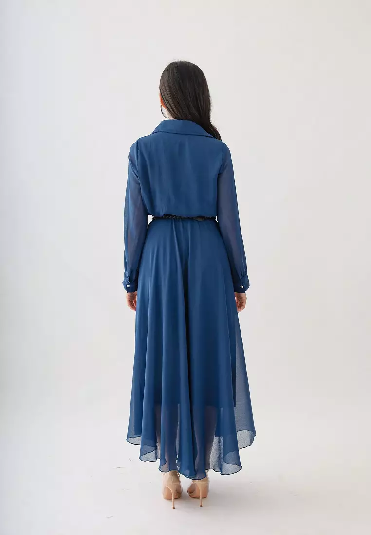 Lunar Party Dress Dark Blue